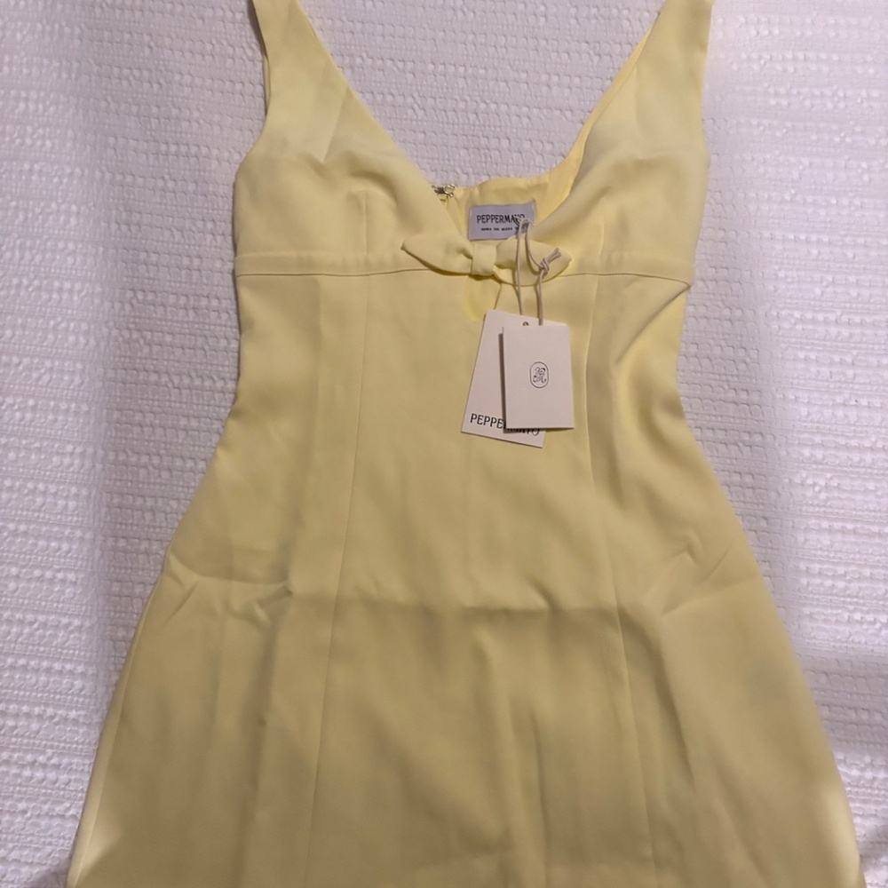 Yellow semi formal mini dress-peppermayo - Picture 4 of 5